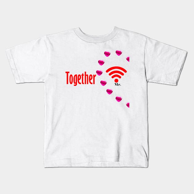 Couple valentine wifi and hotsopt man Kids T-Shirt by INDONESIA68